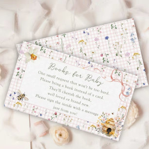 Vintage Mommy to Bee Baby Shower Book Request Enclosure Card