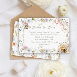 Vintage Mommy to Bee Baby Shower Book Request Enclosure Card