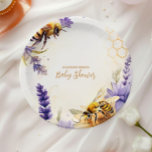 Vintage Mommy to Bee Yellow Purple Baby Shower Paper Plates<br><div class="desc">Serve up sweetness with the Rustic "Mommy to Bee" Gender Neutral Baby Shower Paper Plates! These charming plates feature a delightful honeybee design, rustic wood textures, and soft wildflower accents, making them the perfect addition to a cozy, nature-inspired baby shower. The gentle, earthy tones and “Mommy to Bee” theme create...</div>