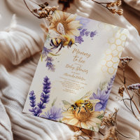 Vintage Mommy to Bee Yellow Purple Flo Baby Shower