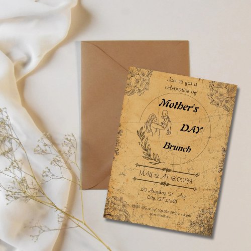 VintageMoms Day Delight Youre Invitedmother day Invitation