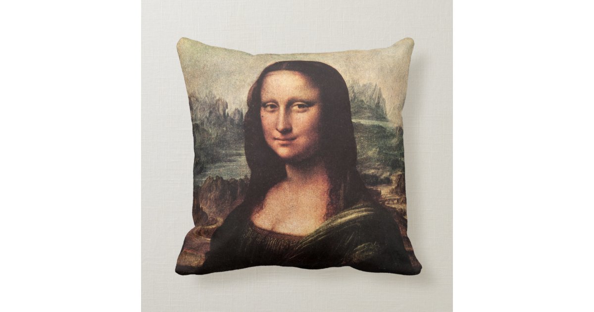 Vintage Mona Lisa Pillow Leonardo DaVinci | Zazzle.com