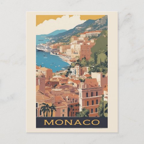Vintage Monaco Monte Carlo Travel Postcard