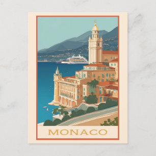 Vintage Monaco Monte Carlo Travel Postcard