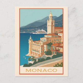 Vintage Monaco Monte Carlo Travel Postcard