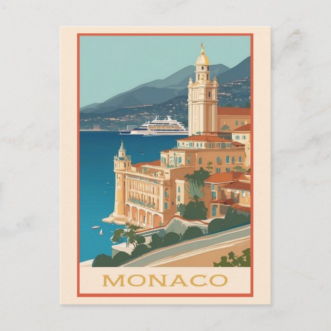Vintage Monaco Monte Carlo Travel Postcard (Front)