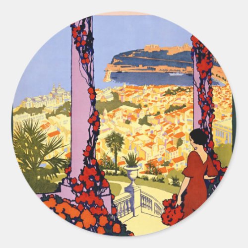Vintage Monaco Monte Carlo Travel Round Sticker