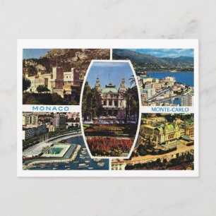 Vintage Monaco, Montecarlo Multiview Postcard