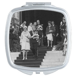Vintage Monaco Prince Albert and Princess Grace Compact Mirror