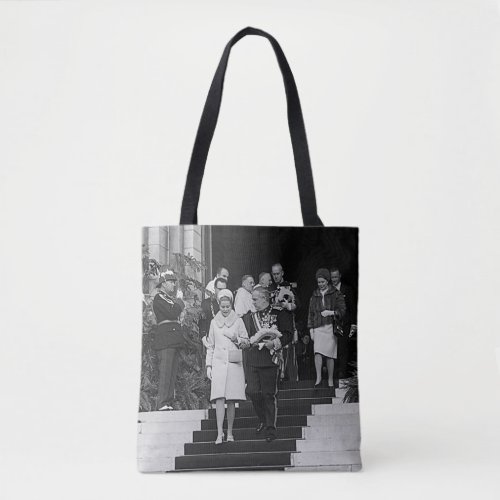 Vintage Monaco Prince Albert and Princess Grace Tote Bag