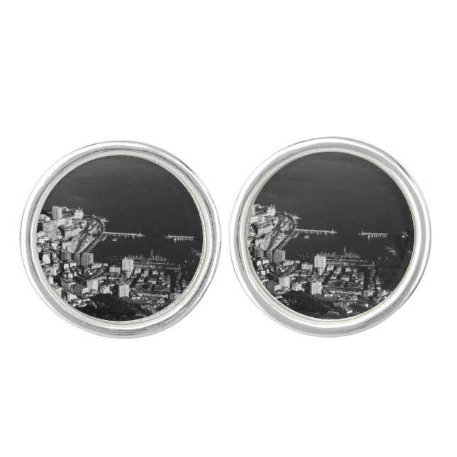 Vintage Monaco Principality port overview Cufflinks (Front)