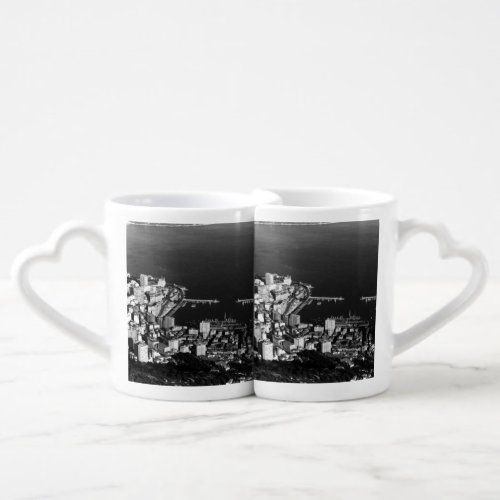 Vintage Monaco Principality port overview Throw Pi Coffee Mug Set