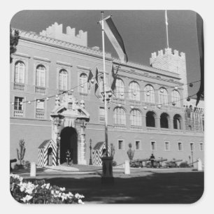 Vintage Monaco Principality princely palace 1970 Square Sticker