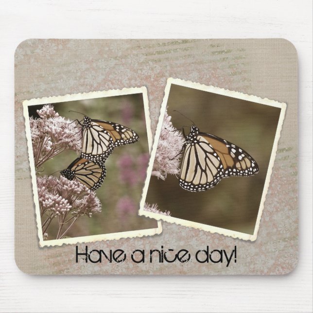 vintage Monarch butterflies Mouse Pad (Front)