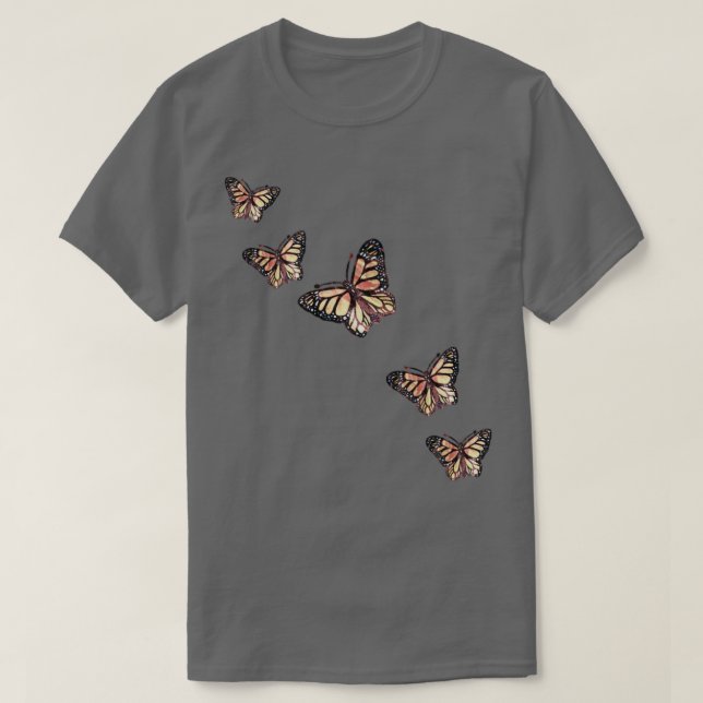 Vintage Monarch Butterflies T-Shirt (Design Front)
