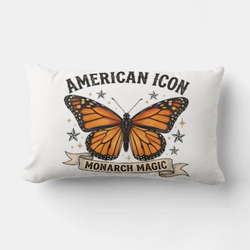 Vintage Monarch Butterfly American Icon Lumbar Pil Pillow