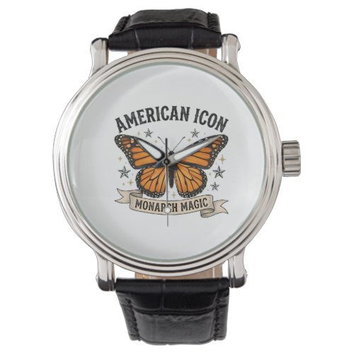 Vintage Monarch Butterfly American Icon Lumbar Pil Watch