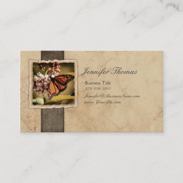 Vintage Monarch Butterfly Business Card (Front)
