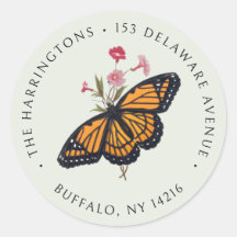 Vintage Monarch Butterfly Vintage Return Address