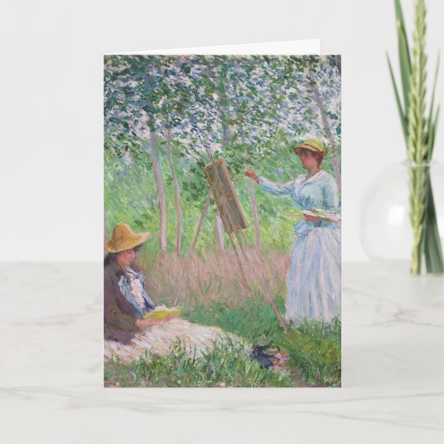 Vintage Monet Dappled Sunlight Forest Art Card (Front)