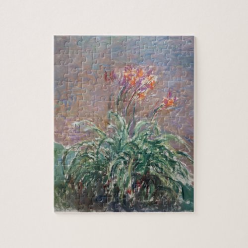 Vintage Monet Flower Painting Day Lilies Jigsaw Puzzle