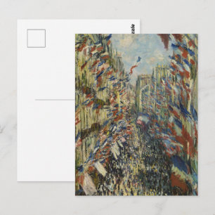 Vintage Monet French Flag Paris Street Art Postcard
