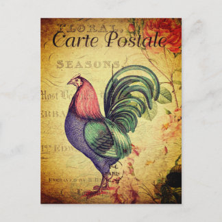 Vintage Money-Style Rooster Postcard