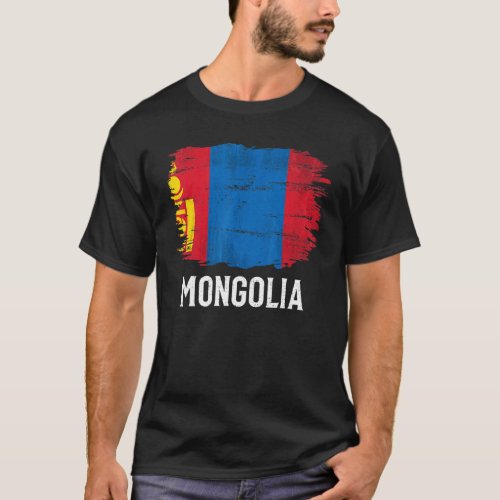Vintage Mongolia Flag For Mongolian Gift T_Shirt