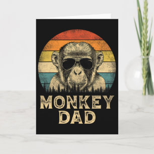 Vintage Monkey Dad Monkey Lovers Daddy Father&# s Card