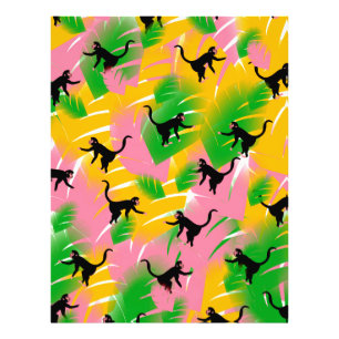 Vintage Monkey Pattern Print
