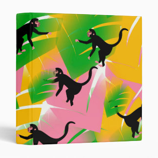 Vintage Monkey Pattern Print 3 Ring Binder