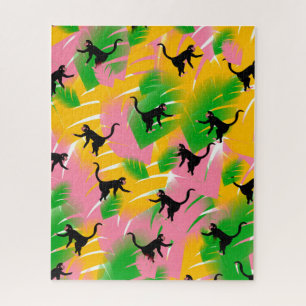 Vintage Monkey Pattern Print Jigsaw Puzzle