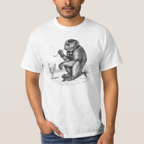 Vintage Monkey Smoking a Pipe Monkeys  Animal T_Shirt