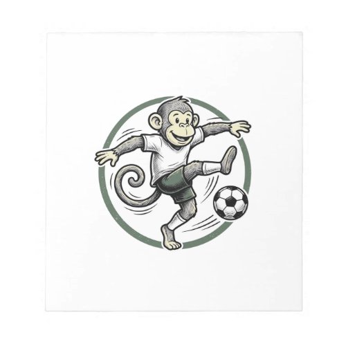 Vintage Monkey Soccer Player Engraving Shirt Desig Notepad