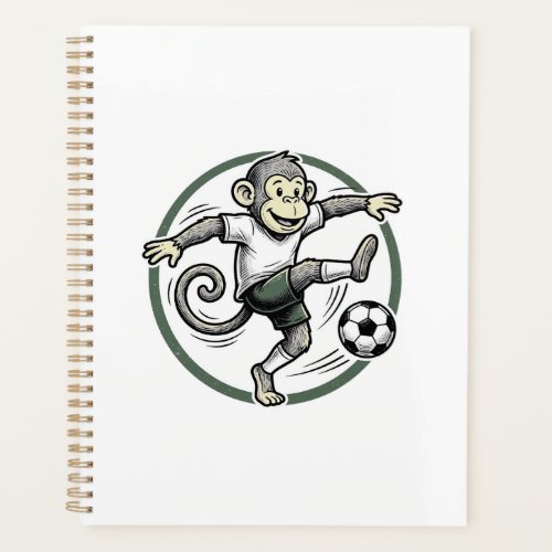 Vintage Monkey Soccer Player Engraving Shirt Desig Planner