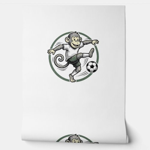 Vintage Monkey Soccer Player Engraving Shirt Desig Wallpaper
