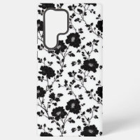 Vintage Monochrome Black Flower Toile Nature