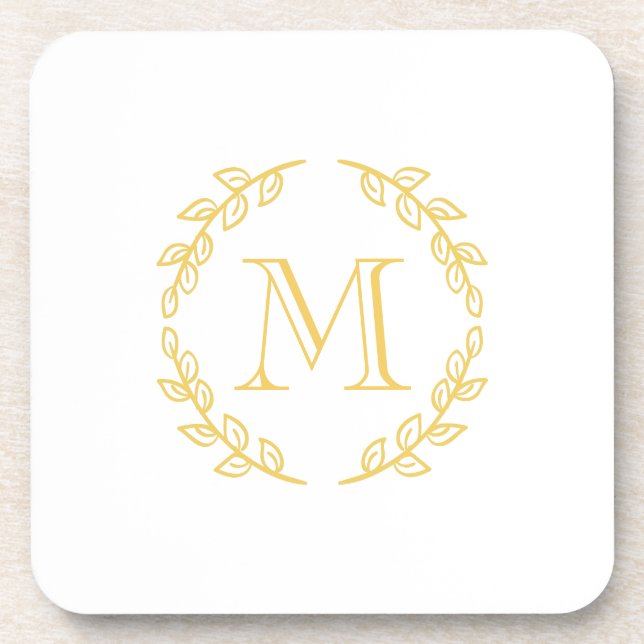 Vintage Monogram Beverage Coaster (Front)