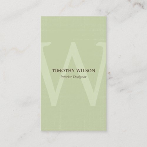 Vintage Monogram Business Cards - Green Tea