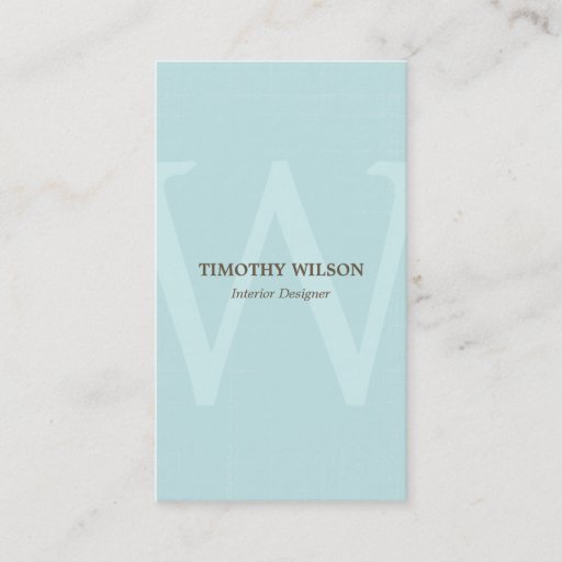 Customizable Vintage Monogram Business Cards - Light Blue