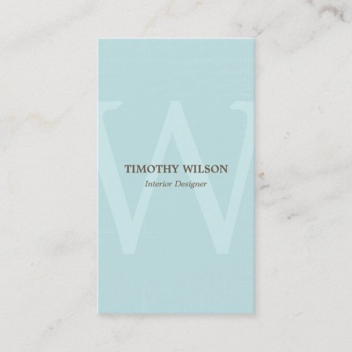 Vintage Monogram Business Cards - Light Blue