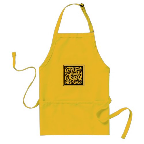 Vintage Monogram C Art Nouveau Letter Adult Apron