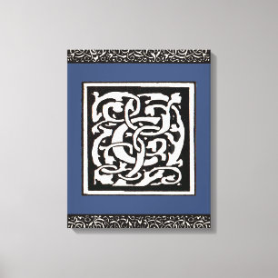 Vintage Monogram C Art Nouveau Letter Canvas Print