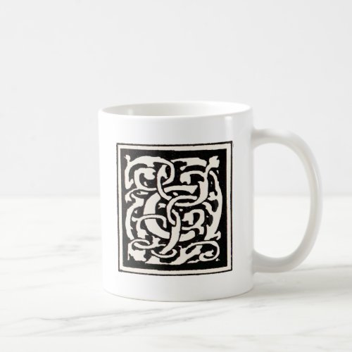 Vintage Monogram C Art Nouveau Letter Coffee Mug