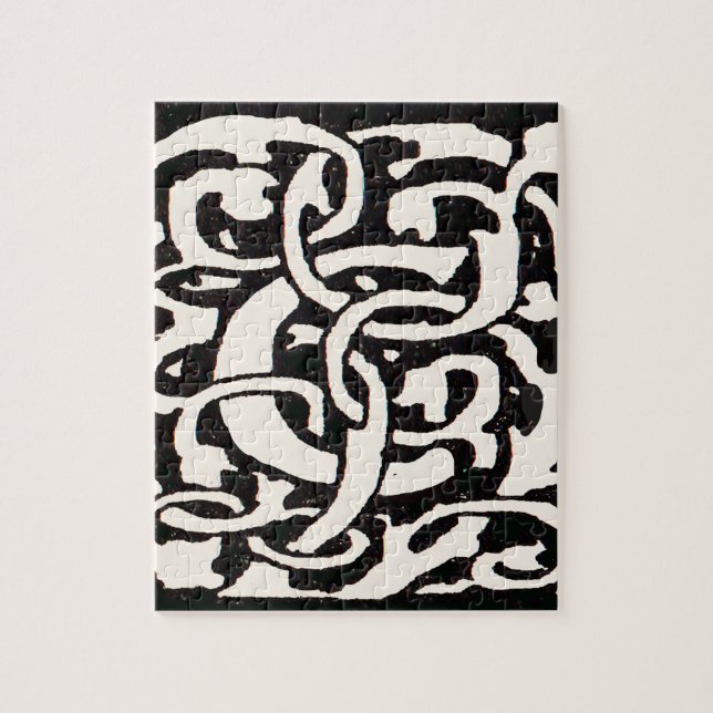 Vintage Monogram C Art Nouveau Letter Jigsaw Puzzle (Vertical)