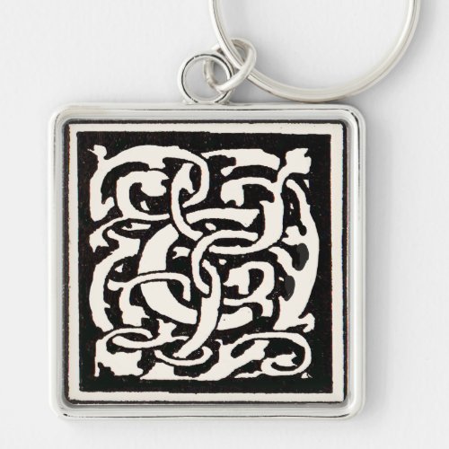 Vintage Monogram C Art Nouveau Letter Keychain