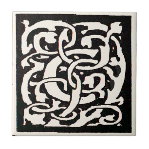Vintage Monogram C Art Nouveau Letter Tile