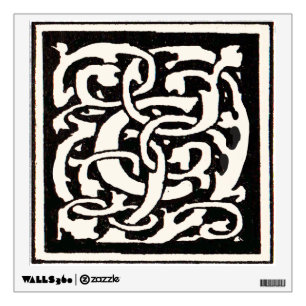 Vintage Monogram C Art Nouveau Letter Wall Sticker