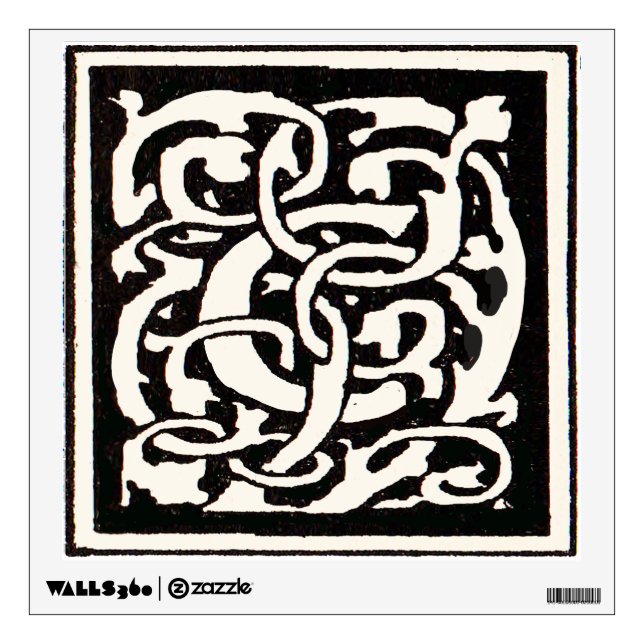 Vintage Monogram C Art Nouveau Letter Wall Sticker (Front)