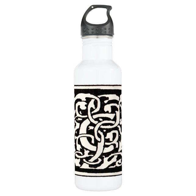 Vintage Monogram C Art Nouveau Letter Water Bottle (Front)